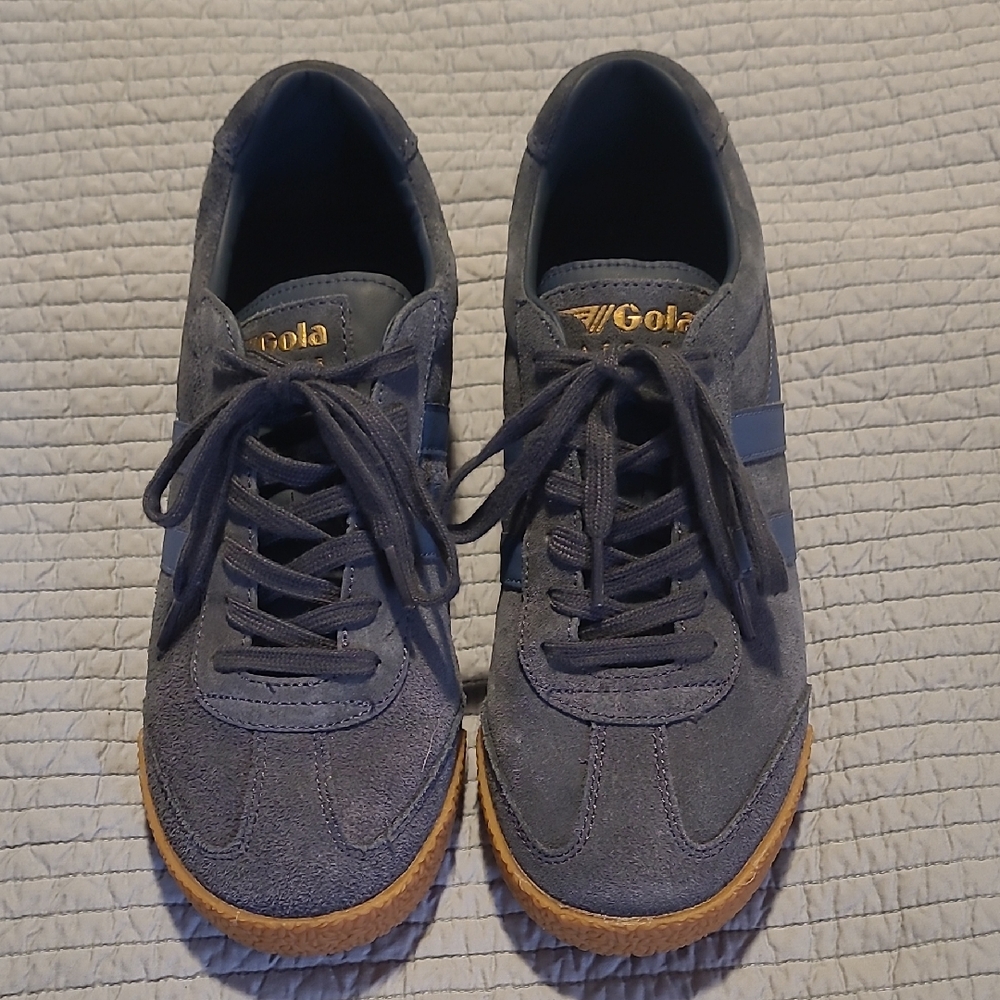 Gola Harrier Blue Suede Sneakers, Mens 7